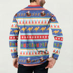 Australia Christmas Button Sweatshirt Xmas Beach Vibes Navy