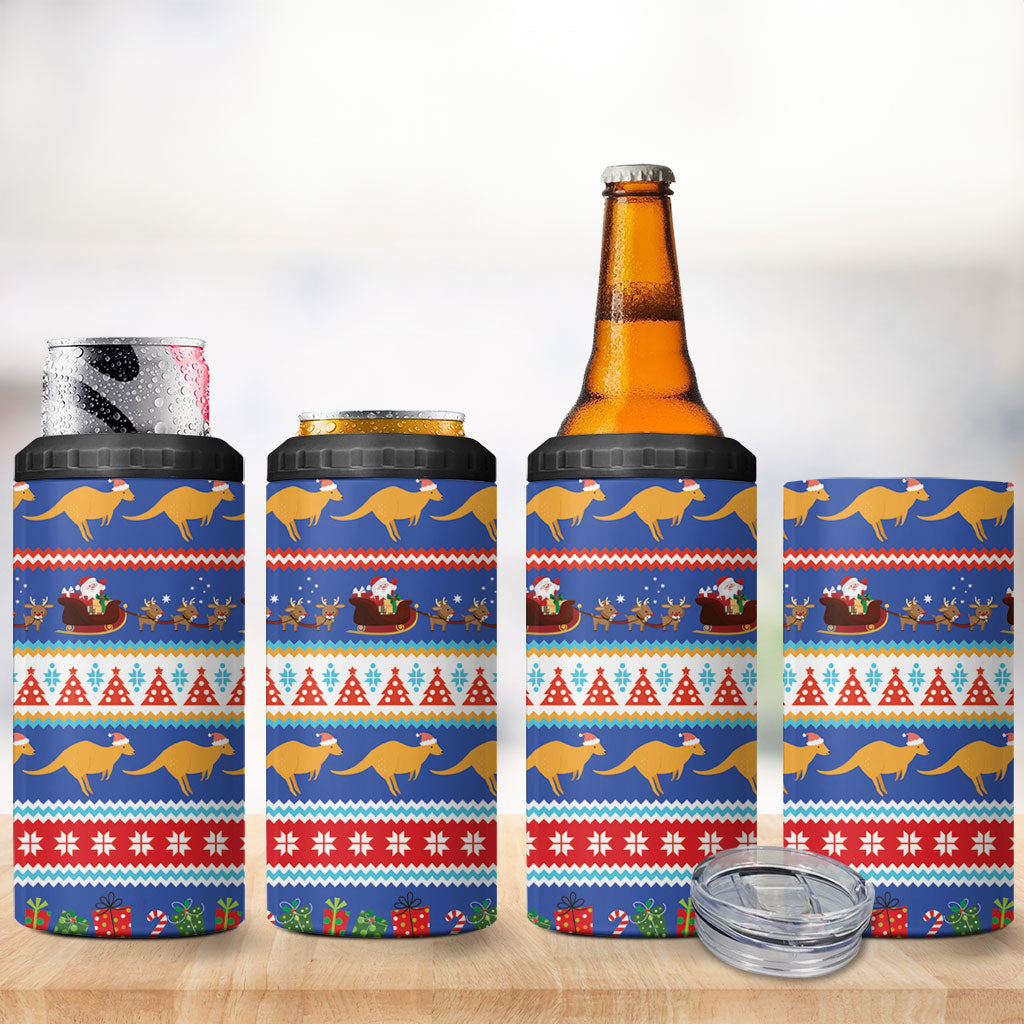 Australia Christmas 4 in 1 Can Cooler Tumbler Xmas Beach Vibes Navy