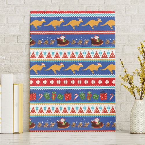 Australia Christmas Canvas Wall Art Xmas Beach Vibes Navy