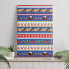 Australia Christmas Canvas Wall Art Xmas Beach Vibes Navy