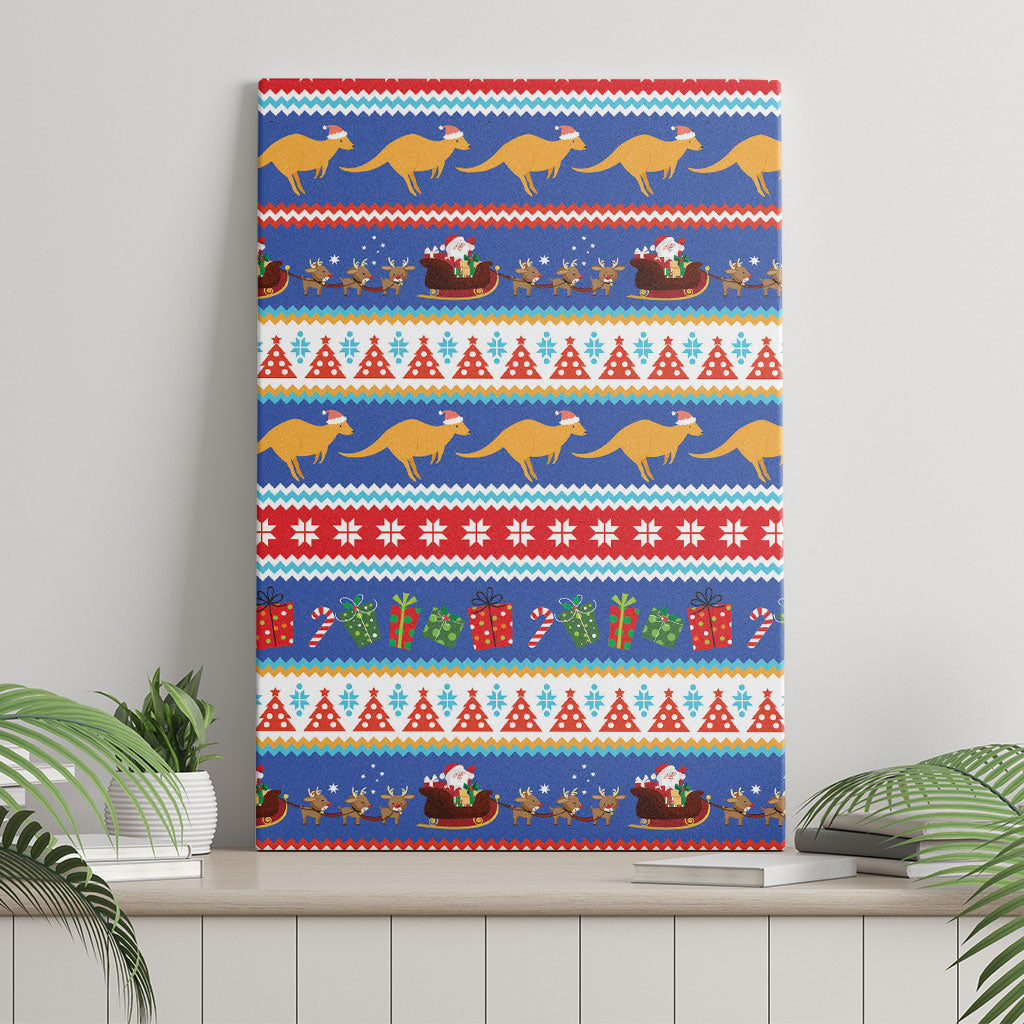 Australia Christmas Canvas Wall Art Xmas Beach Vibes Navy