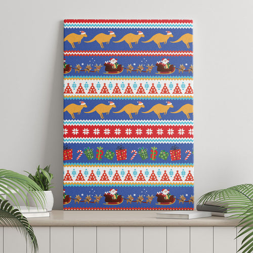 Australia Christmas Canvas Wall Art Xmas Beach Vibes Navy