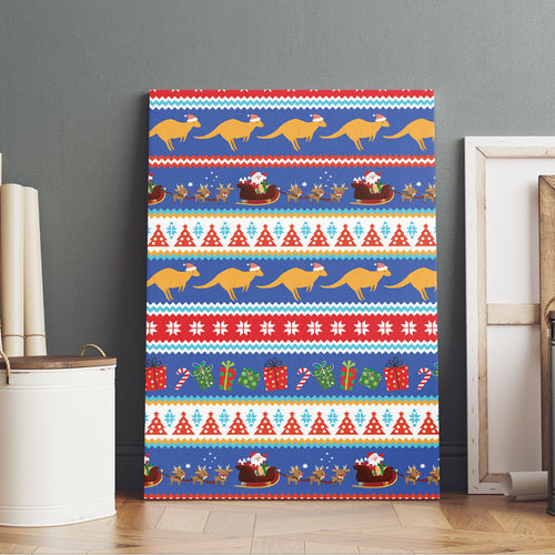 Australia Christmas Canvas Wall Art Xmas Beach Vibes Navy