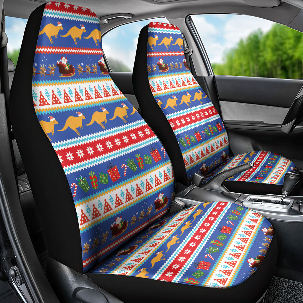 Australia Christmas Car Seat Cover Xmas Beach Vibes Navy