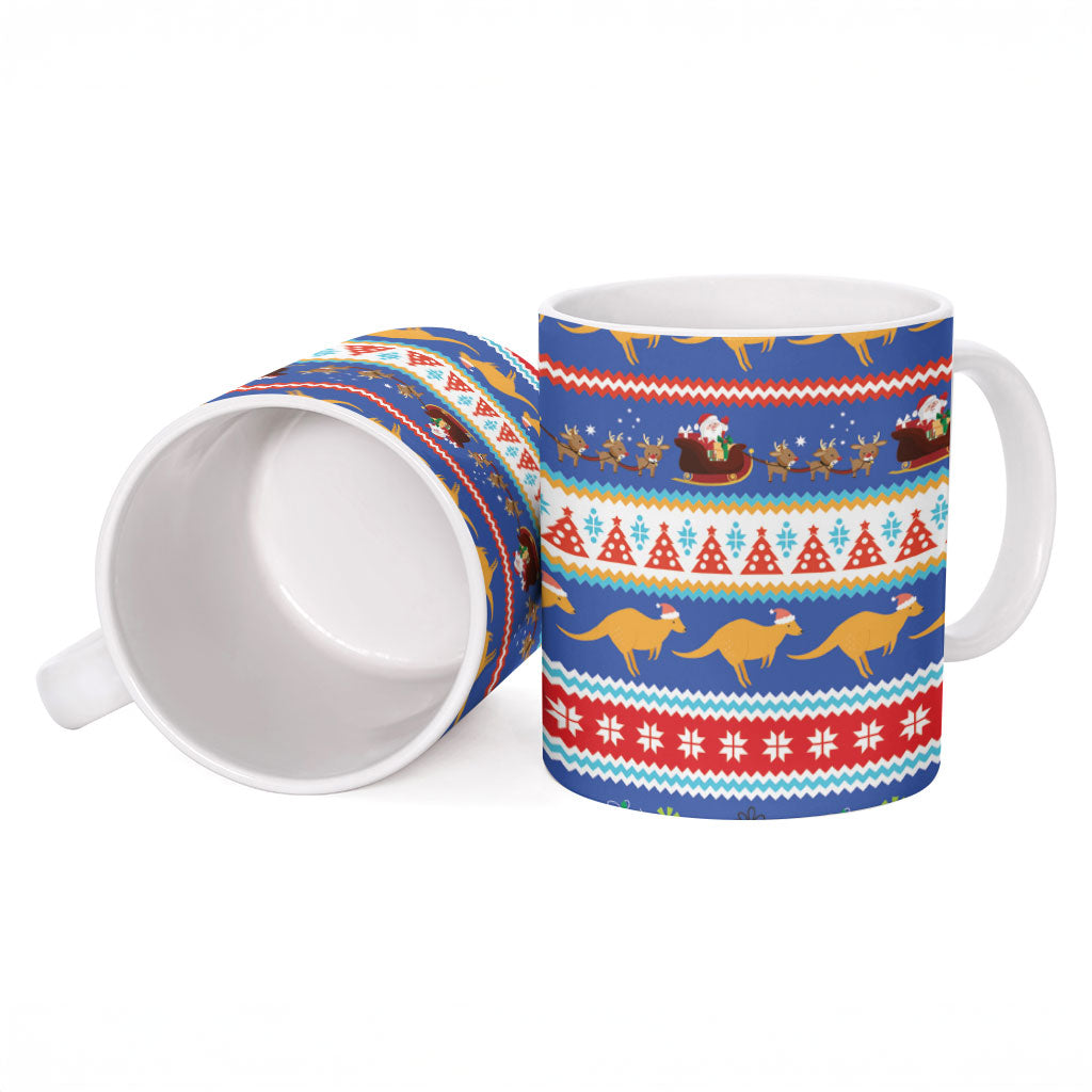 Australia Christmas Ceramic Mug Xmas Beach Vibes Navy