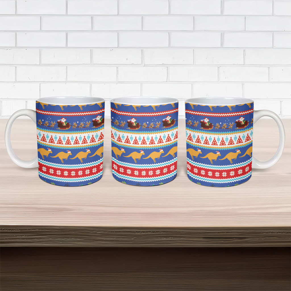 Australia Christmas Ceramic Mug Xmas Beach Vibes Navy