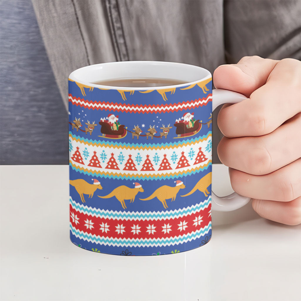 Australia Christmas Ceramic Mug Xmas Beach Vibes Navy