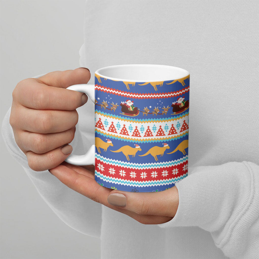 Australia Christmas Ceramic Mug Xmas Beach Vibes Navy
