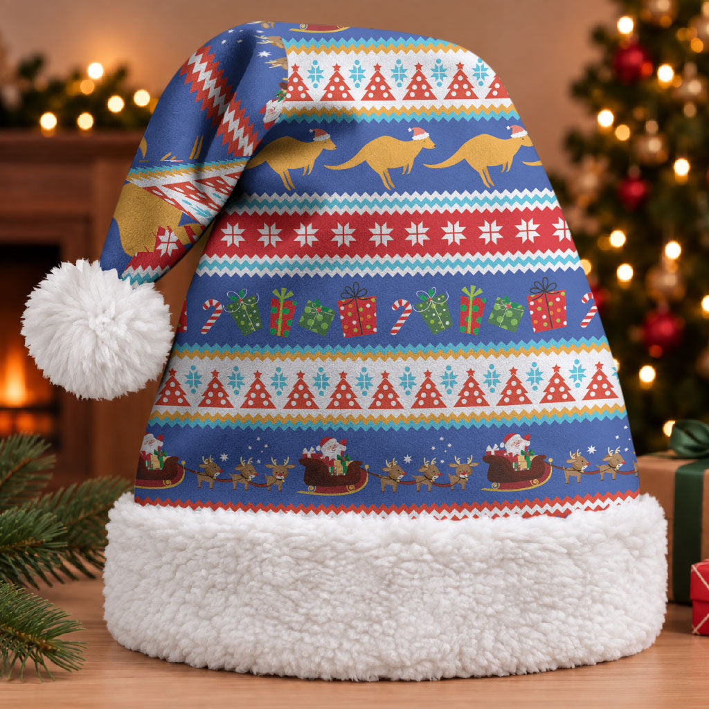 Australia Christmas Santa Hat Xmas Beach Vibes Navy