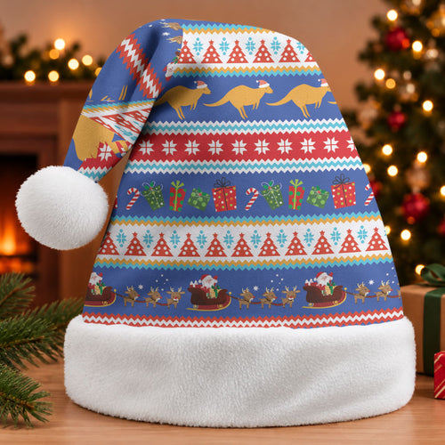 Australia Christmas Santa Hat Xmas Beach Vibes Navy