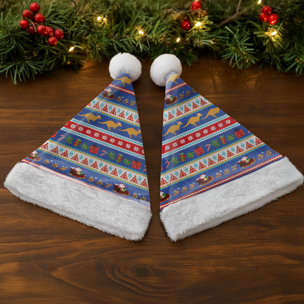 Australia Christmas Santa Hat Xmas Beach Vibes Navy
