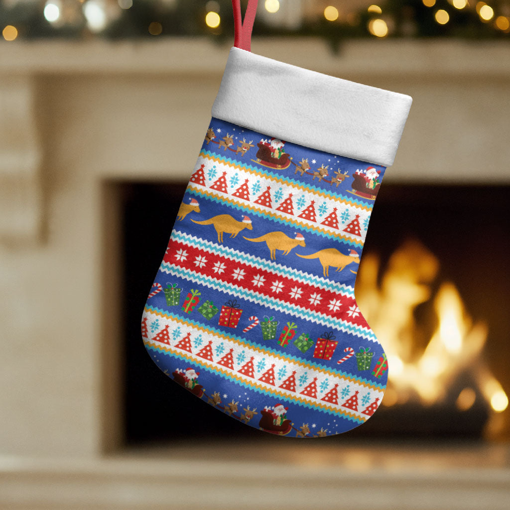 Australia Christmas Stocking Xmas Beach Vibes Navy