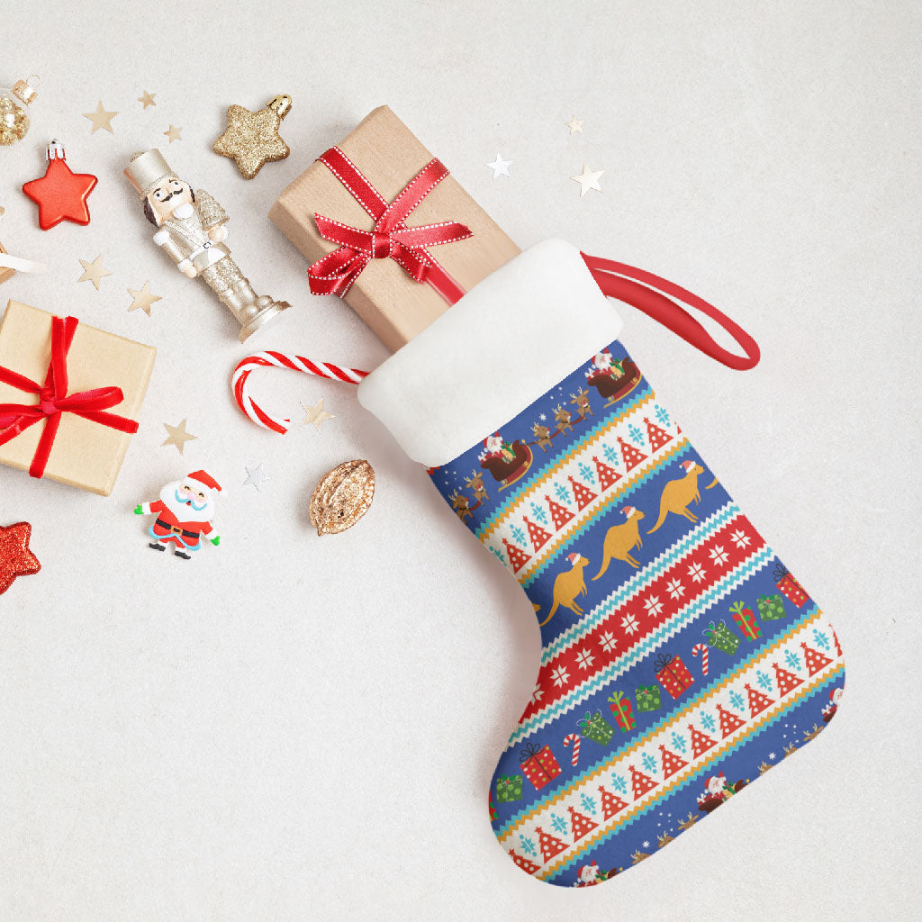 Australia Christmas Stocking Xmas Beach Vibes Navy