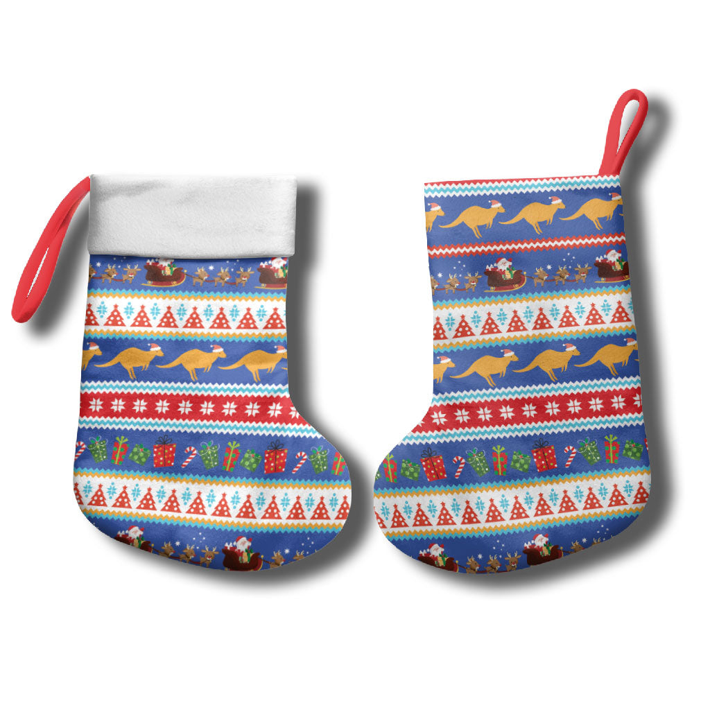 Australia Christmas Stocking Xmas Beach Vibes Navy