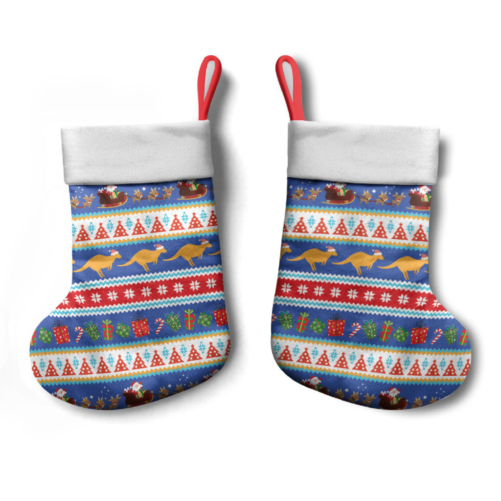 Australia Christmas Stocking Xmas Beach Vibes Navy
