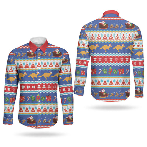 Australia Christmas Couples Matching Summer Maxi Dress and Long Sleeve Button Shirt Xmas Beach Vibes Navy