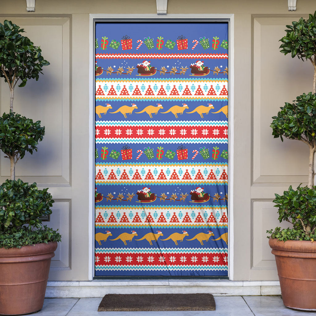 Australia Christmas Door Cover Xmas Beach Vibes Navy
