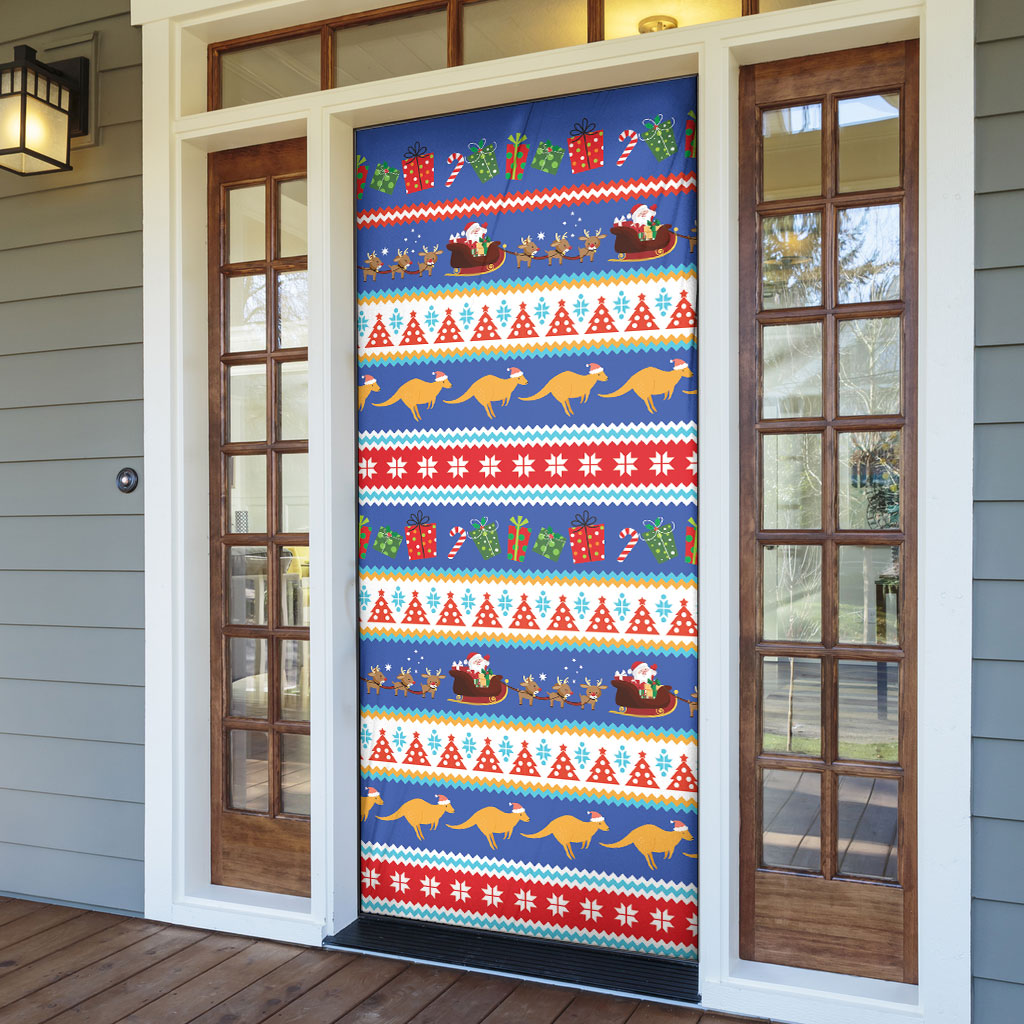 Australia Christmas Door Cover Xmas Beach Vibes Navy