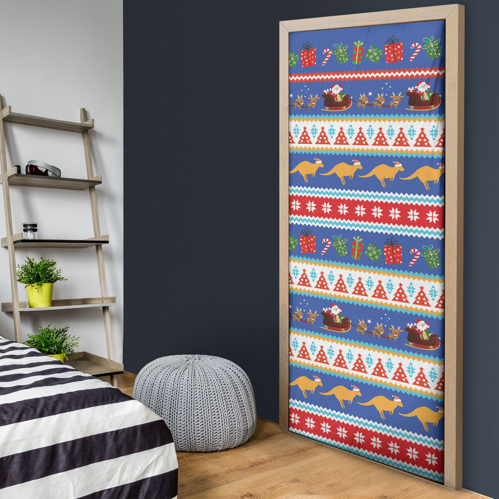 Australia Christmas Door Cover Xmas Beach Vibes Navy