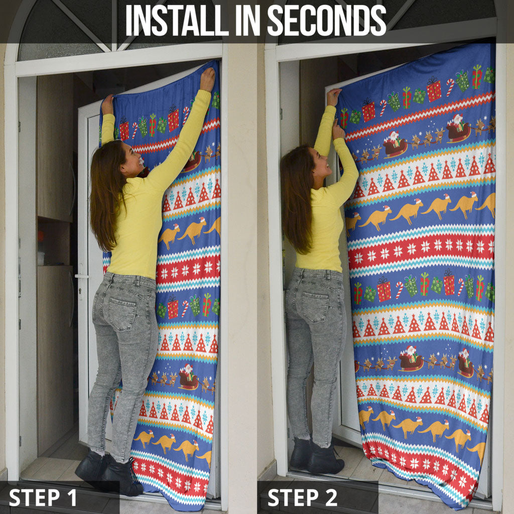 Australia Christmas Door Cover Xmas Beach Vibes Navy