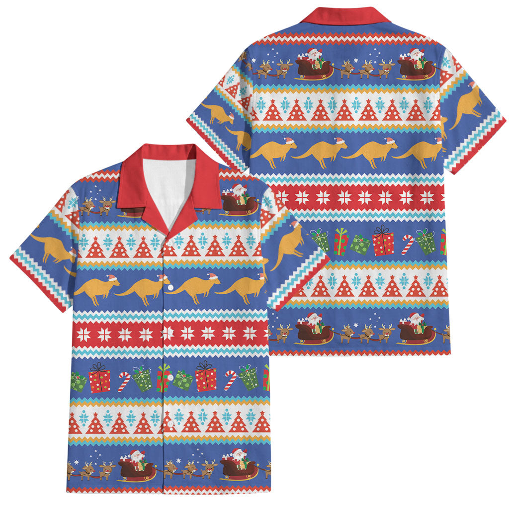 Australia Christmas Family Matching Tank Maxi Dress and Hawaiian Shirt Xmas Beach Vibes Navy