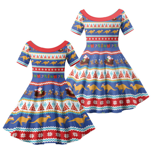Australia Christmas Family Matching Tank Maxi Dress and Hawaiian Shirt Xmas Beach Vibes Navy