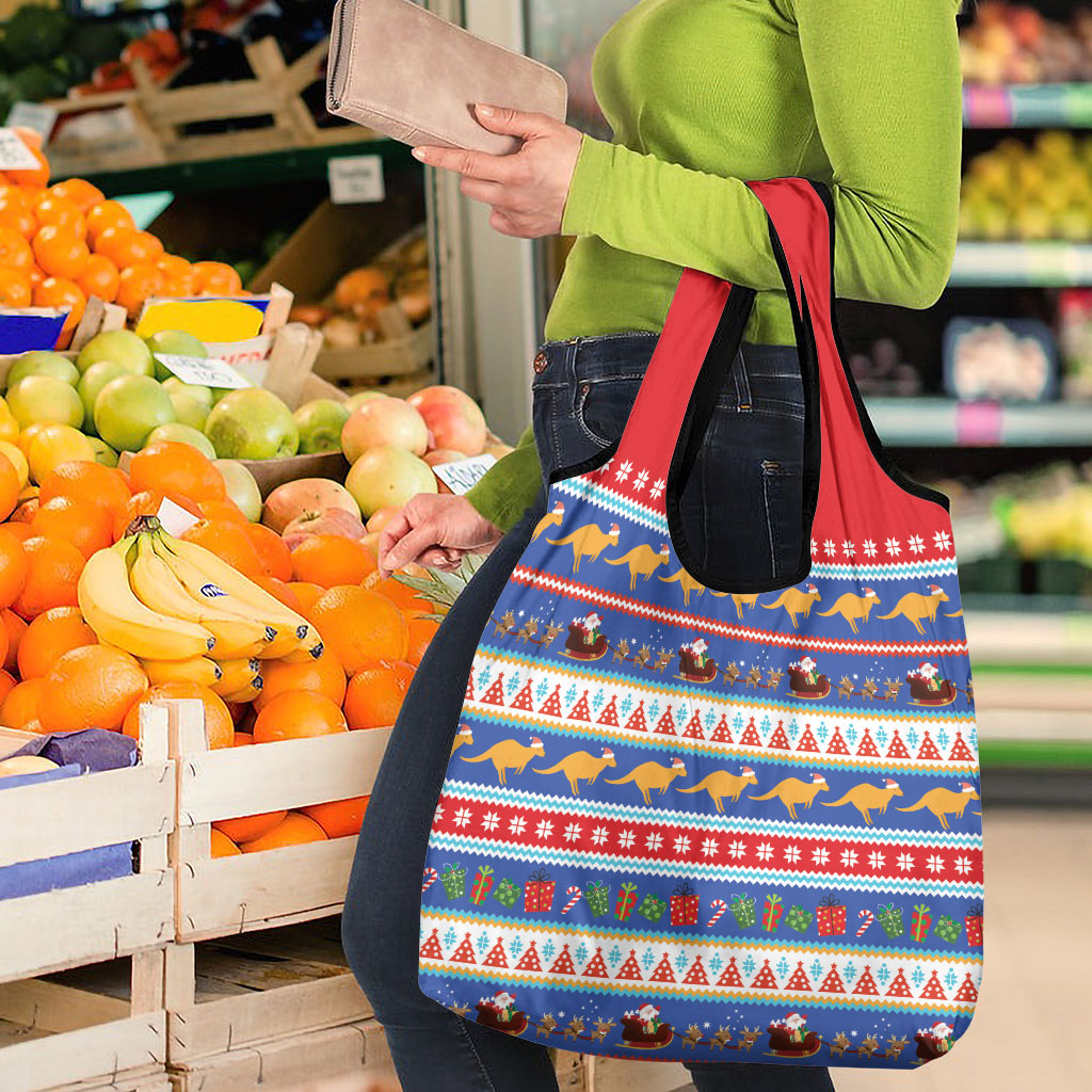 Australia Christmas Grocery Bag Xmas Beach Vibes Navy
