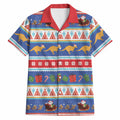 Australia Christmas Hawaiian Shirt Xmas Beach Vibes Navy