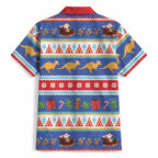Australia Christmas Hawaiian Shirt Xmas Beach Vibes Navy