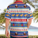 Australia Christmas Hawaiian Shirt Xmas Beach Vibes Navy