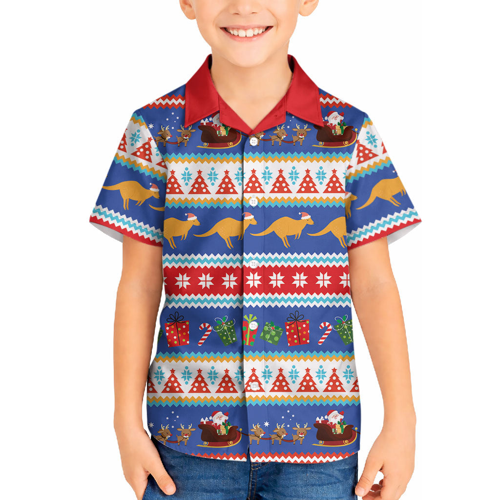 Australia Christmas Hawaiian Shirt Xmas Beach Vibes Navy