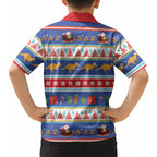 Australia Christmas Hawaiian Shirt Xmas Beach Vibes Navy