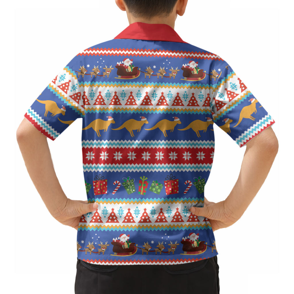 Australia Christmas Hawaiian Shirt Xmas Beach Vibes Navy