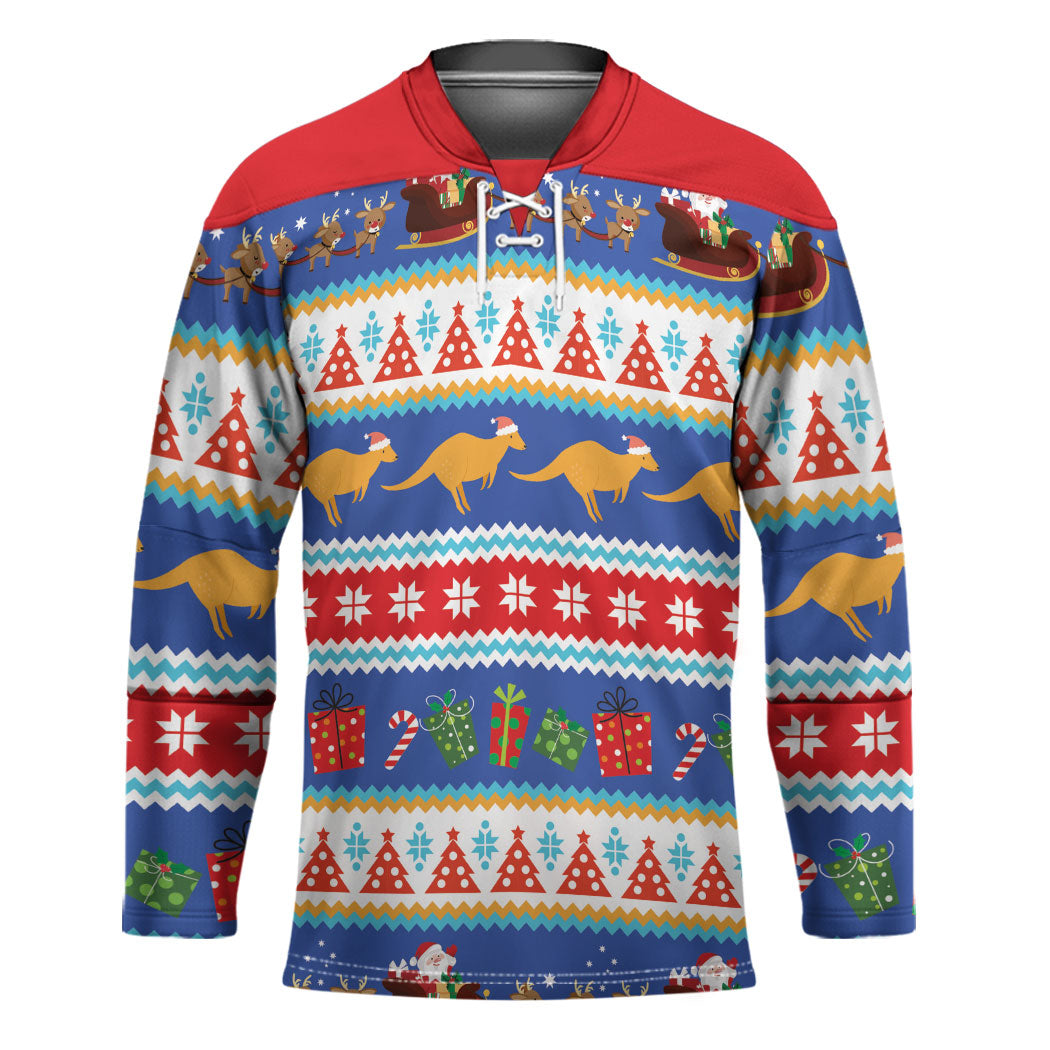 Australia Christmas Hockey Jersey Xmas Beach Vibes Navy