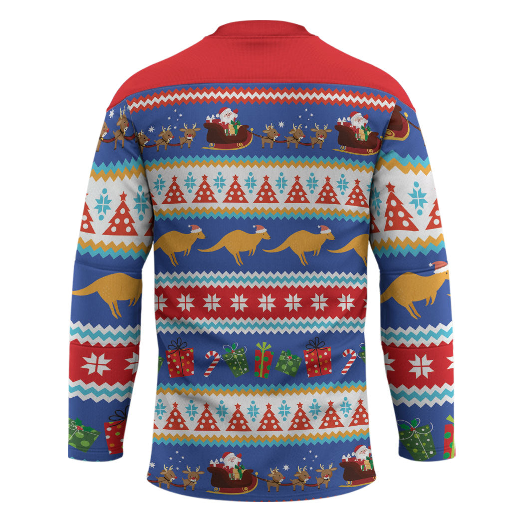 Australia Christmas Hockey Jersey Xmas Beach Vibes Navy