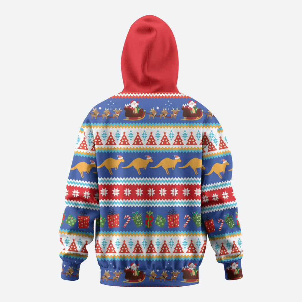 Australia Christmas Hoodie Xmas Beach Vibes Navy