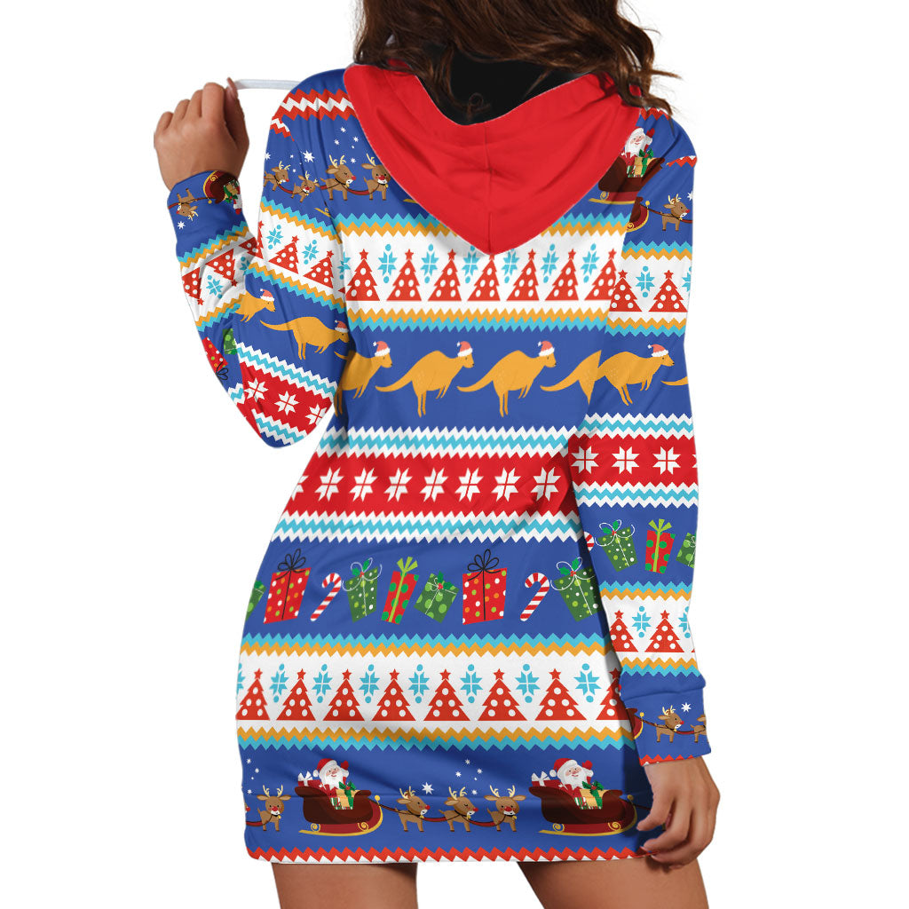 Australia Christmas Hoodie Dress Xmas Beach Vibes Navy