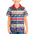 Australia Christmas Kid Hawaiian Shirt Xmas Beach Vibes Navy