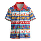 Australia Christmas Kid Hawaiian Shirt Xmas Beach Vibes Navy