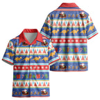 Australia Christmas Kid Hawaiian Shirt Xmas Beach Vibes Navy