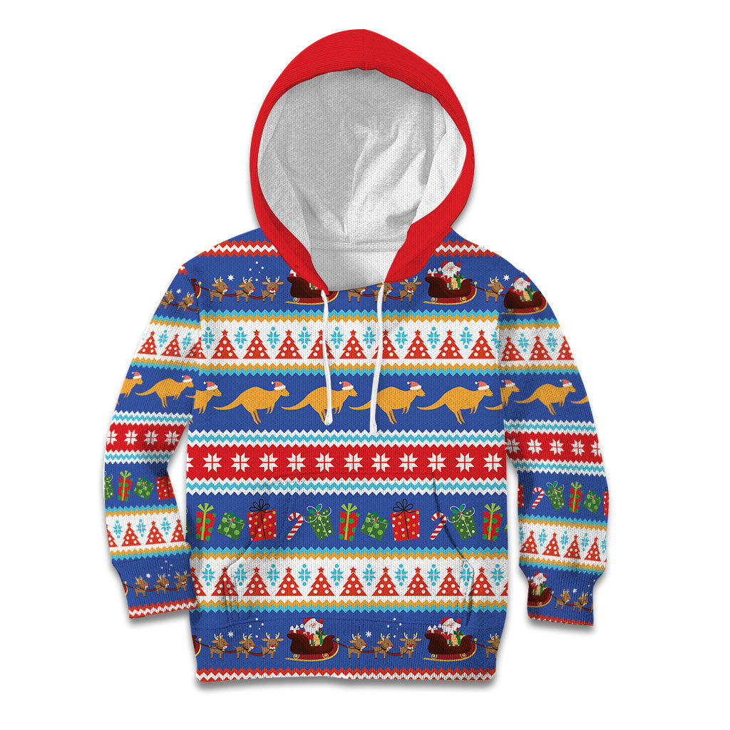 Australia Christmas Kid Hoodie Xmas Beach Vibes Navy