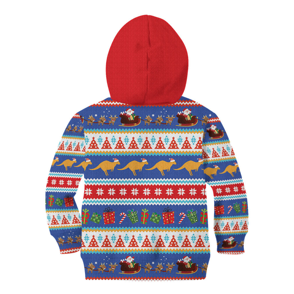 Australia Christmas Kid Hoodie Xmas Beach Vibes Navy