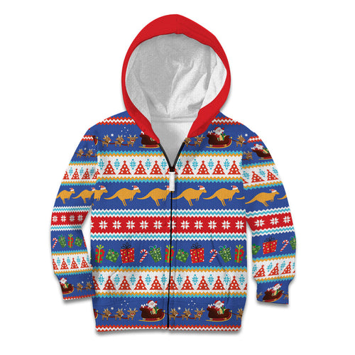 Australia Christmas Kid Hoodie Xmas Beach Vibes Navy