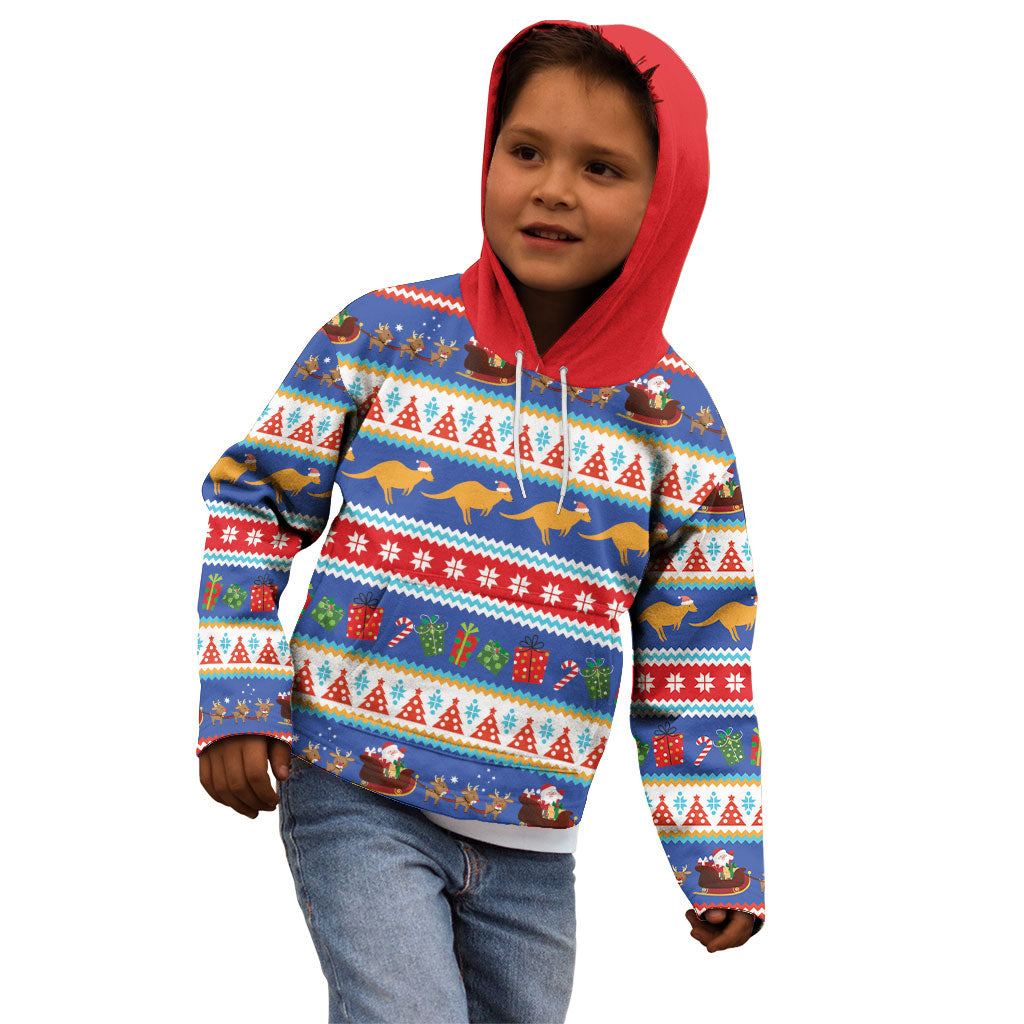 Australia Christmas Kid Hoodie Xmas Beach Vibes Navy