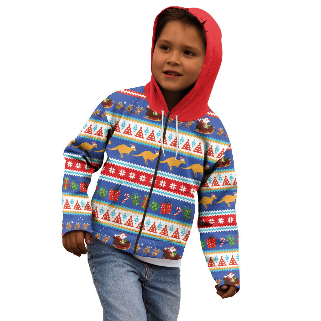 Australia Christmas Kid Hoodie Xmas Beach Vibes Navy