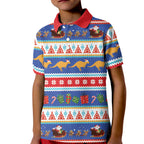 Australia Christmas Kid Polo Shirt Xmas Beach Vibes Navy