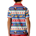 Australia Christmas Kid Polo Shirt Xmas Beach Vibes Navy