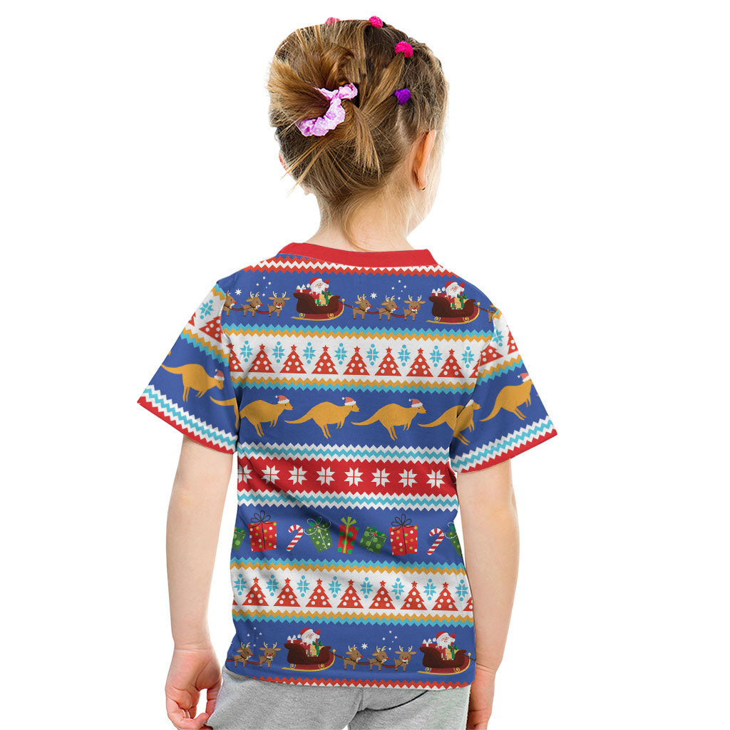 Australia Christmas Kid T Shirt Xmas Beach Vibes Navy