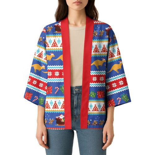 Australia Christmas Kimono Xmas Beach Vibes Navy