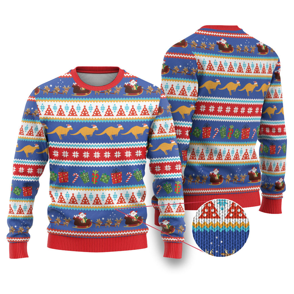 Australia Christmas Ugly Christmas Sweater Xmas Beach Vibes Navy